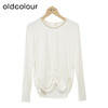 oldcolour圆领长袖T恤冬季新款纯色设计感薄款上衣女O43023309 商品缩略图0