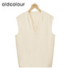 oldcolour针织马甲冬季新款V领气质纯色直筒百搭背心女O43051123 商品缩略图0
