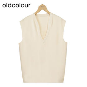 oldcolour针织马甲冬季新款V领气质纯色直筒百搭背心女O43051123