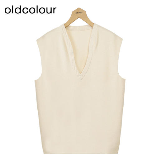 oldcolour针织马甲冬季新款V领气质纯色直筒百搭背心女O43051123 商品图0