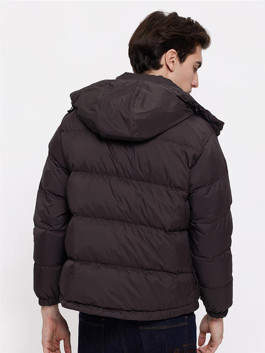 callisto咖色鸭绒连帽立领羽绒服 FSFED016T 商品图2