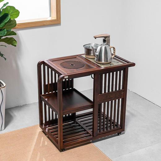 【厂家直发】祥福 乐山移动茶水车简易茶水柜烧水壶一体收纳置物架泡茶茶几 商品图1