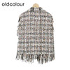 oldcolour小香风马甲背心冬季新款毛边粗花呢无领外套女O42032234 商品缩略图1
