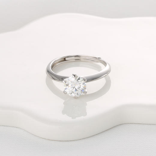 【宏艺珠宝】经典六爪求婚之戒·银s925戒指 商品图0