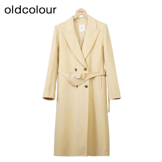 oldcolour冬季新款高级感气质显瘦长款纯羊毛毛呢外套女O44156439 商品图1