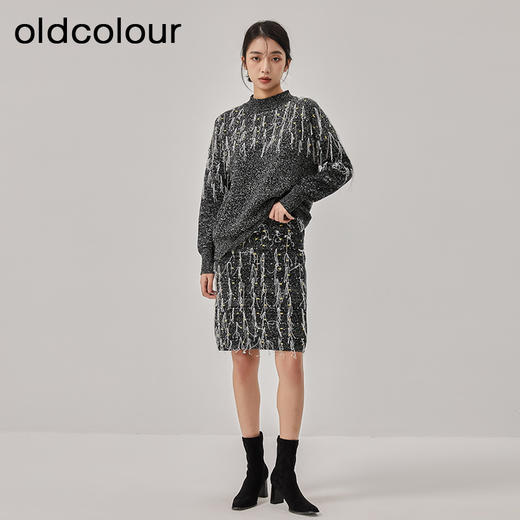 oldcolour冬季新款设计感小众气质宽松打底针织衫毛衣女O44052404 商品图3