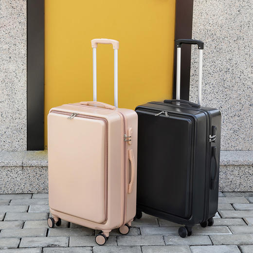 前开盖登机箱高颜值行李箱女学生24寸密码旅行箱包万向轮拉杆箱子新年春节出行 商品图0
