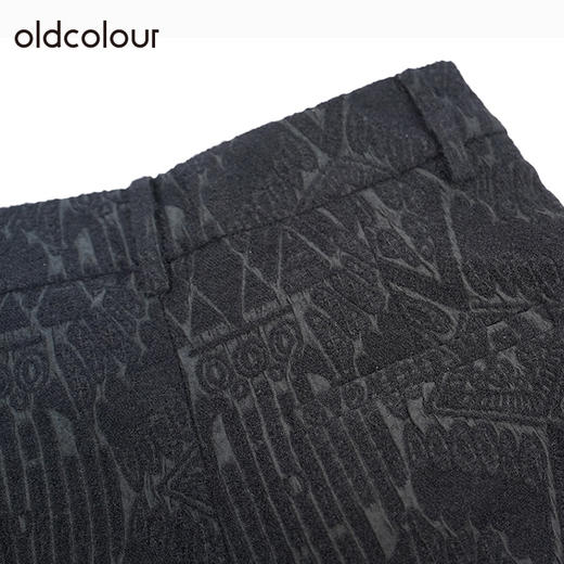 oldcolour黑色高腰短裤冬季新款印花简约百搭休闲裤女O42071221 商品图4