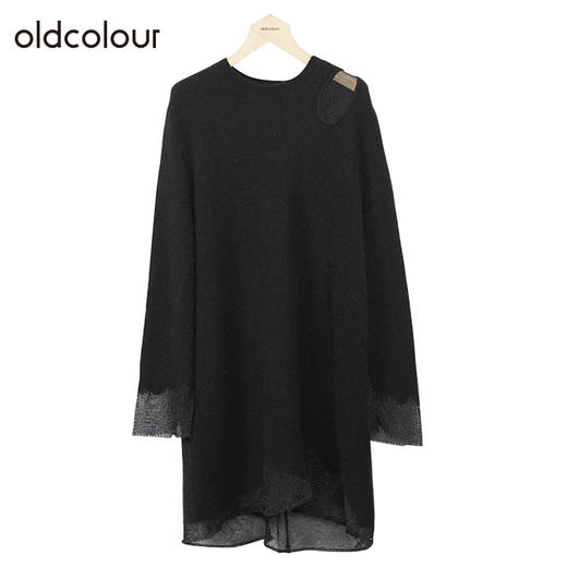 oldcolour纯色简约连衣裙冬季新款设计感中长款针织衫女O41103169 商品图0
