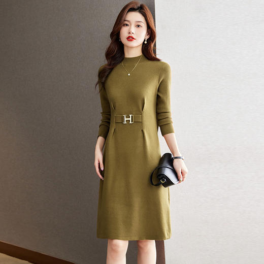 好看的针织连衣裙，新款女秋冬季小个子收腰显瘦内搭毛衣裙子CC-22-8303 商品图1