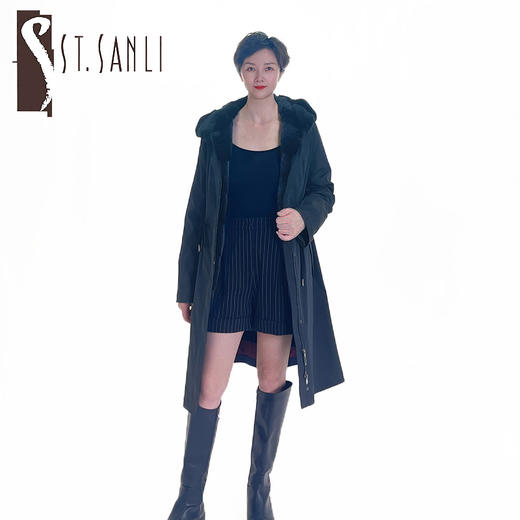 圣三利女装时尚款貂绒大衣SL1941797 商品图0