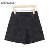 oldcolour黑色高腰短裤冬季新款印花简约百搭休闲裤女O42071221 商品缩略图1