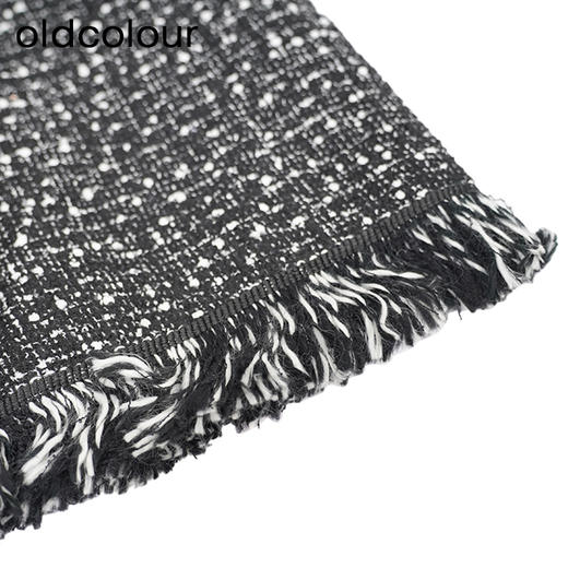 oldcolour黑色长款外套冬季新款高级感气质直筒大衣女O44153417 商品图4