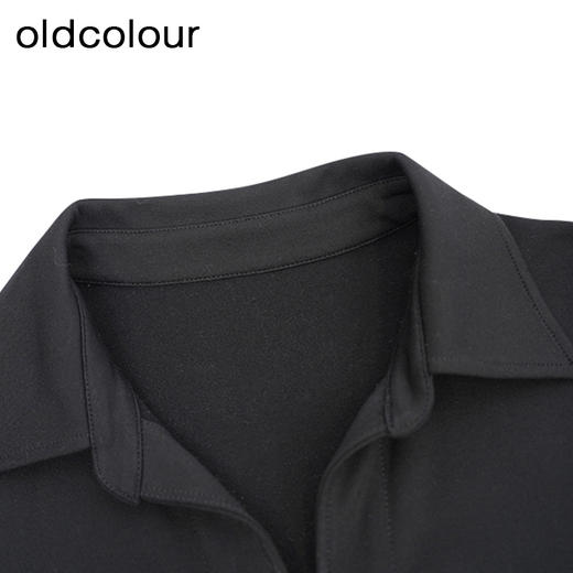 oldcolour黑色气质衬衫冬季新款设计感宽松长袖上衣女O42013233 商品图3