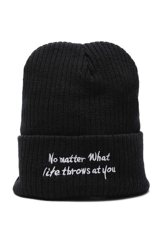 SUMMER & SAGE 	黑色字母logo针织帽 8560 商品图0