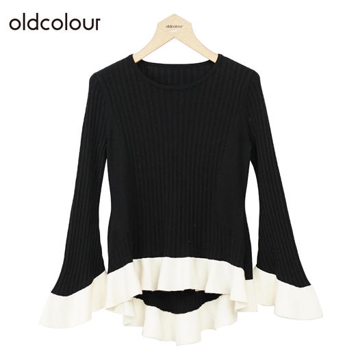 oldcolour设计感针织衫冬季新款修身显瘦气质圆领上衣女O41052146 商品图0