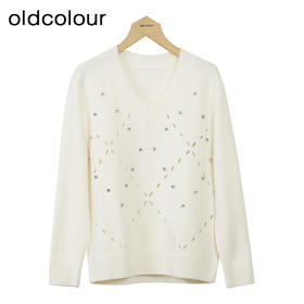 oldcolour休闲套头针织衫冬季新款设计感宽松镂空毛衣女O42052230