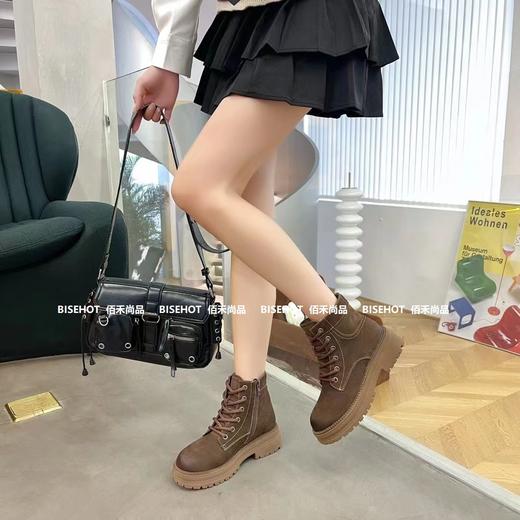 新品磨砂牛皮高帮百搭舒适休闲女矮靴653B35546（W） 商品图4