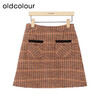 oldcolour复古高腰短裙冬季新款时尚气质格子百搭半身裙O42061272 商品缩略图1