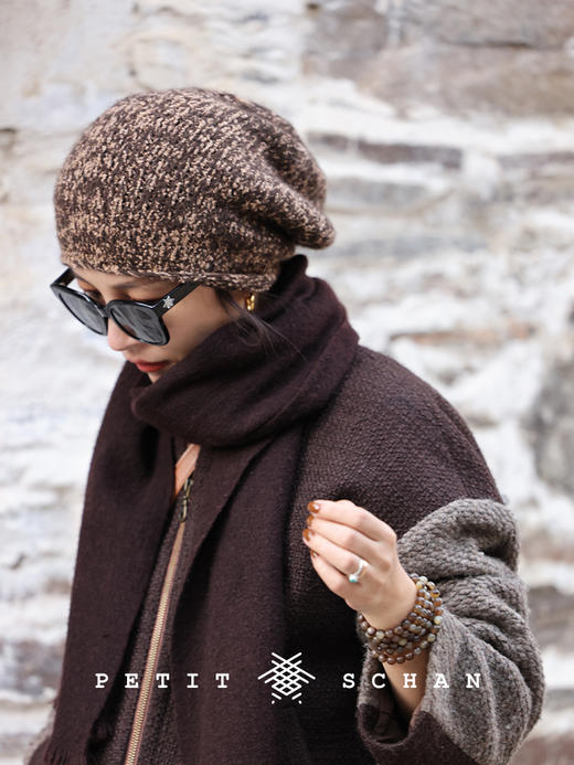 PETIT SCHAN小闪 #056 nursery rhyme 摇到外婆桥 骆驼绒牦牛绒混纺手工编织针织帽冷帽 商品图13