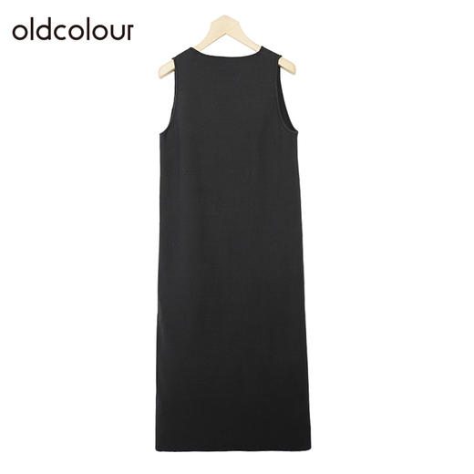 oldcolourV领休闲简约连衣裙冬季新款宽松无袖针织长裙O42106288 商品图3