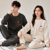 秋冬季新款情侣睡衣夹层棉加厚保暖冬天男士女士家居服套装 商品缩略图0