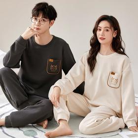 秋冬季新款情侣睡衣夹层棉加厚保暖冬天男士女士家居服套装