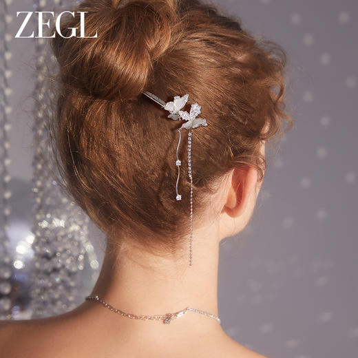 ZEGL设计师蝶语系列蝴蝶流苏发簪女高级感现代小众新中式汉服头饰 商品图2