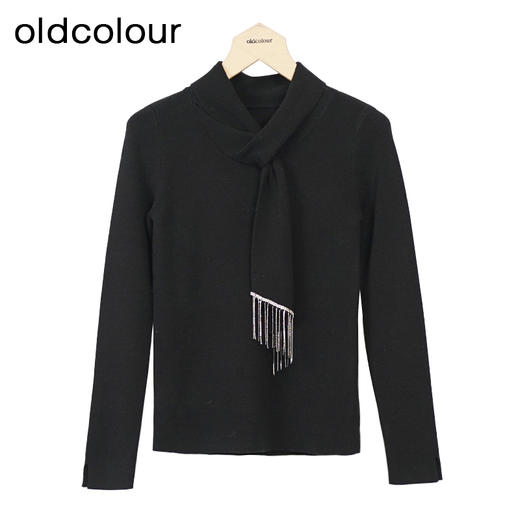 oldcolour纯色套头针织衫冬季新款设计感宽松打底毛衣女O44052441 商品图2