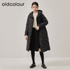 oldcolour冬季新款黑色气质立领连帽长款羽绒服女O43093358 商品缩略图3