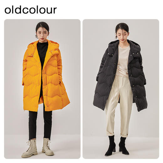 oldcolour冬季新款立体连帽廓形宽松长款羽绒服女O42093248 商品图1