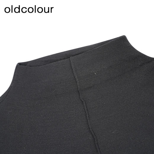 oldcolour黑色薄款T恤冬季新款宽松高领打底衫上衣女O44023415 商品图2
