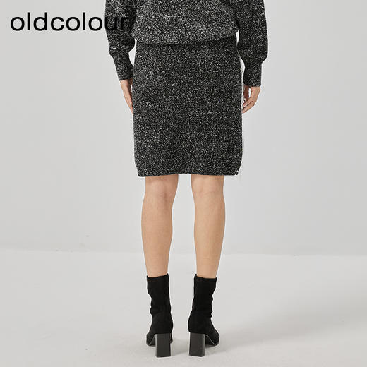 oldcolour冬季新款设计感时尚高腰显瘦遮胯短款半身裙女O44064405 商品图4