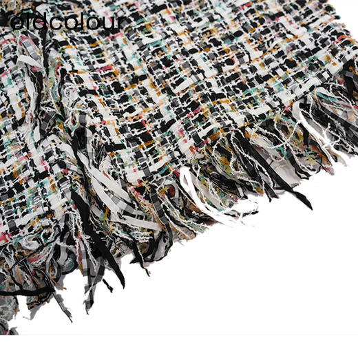 oldcolour小香风马甲背心冬季新款毛边粗花呢无领外套女O42032234 商品图2