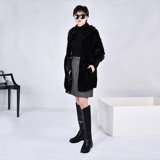 SAINT L’UCK/圣媛经典奢感七分袖水貂毛皮SA414P01 商品图1