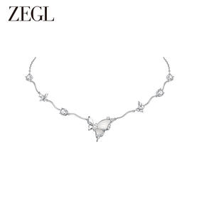 ZEGL设计师蝶语系列蝴蝶项链女轻奢小众高级感脖颈链choker锁骨链