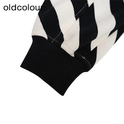 oldcolourV领条纹卫衣冬季新款简约气质直筒短款T恤女O42024284 商品图4