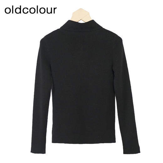 oldcolour纯色套头针织衫冬季新款设计感宽松打底毛衣女O44052441 商品图3