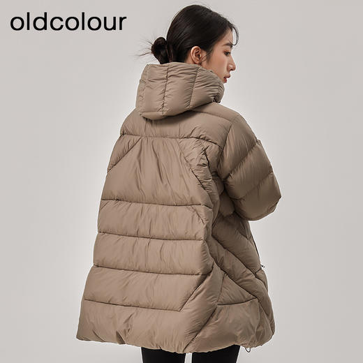 oldcolour冬季新款加厚保暖立领连帽鸭绒羽绒服女O43092329 商品图4