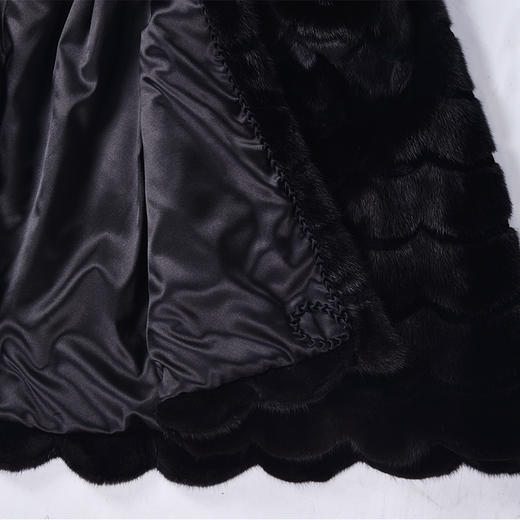 圣三利女装时尚黑色水貂毛皮草SL124D004 商品图4