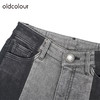 oldcolour复古高腰牛仔裤冬季新款设计感拼接长款微喇裤O41113148 商品缩略图3