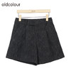 oldcolour黑色高腰短裤冬季新款印花简约百搭休闲裤女O42071221 商品缩略图0
