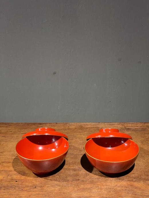 朱红大漆金漆沿盖碗两件套组，顺丰包邮 商品图2