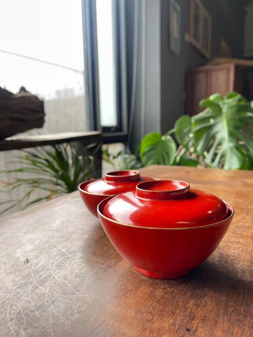 朱红大漆金漆沿盖碗两件套组，顺丰包邮 商品图7