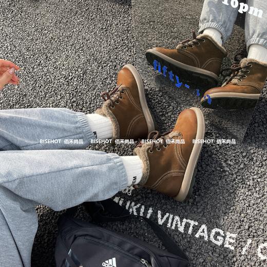 新品女士圆头美拉德系列加绒女矮靴653B35577（W） 商品图3