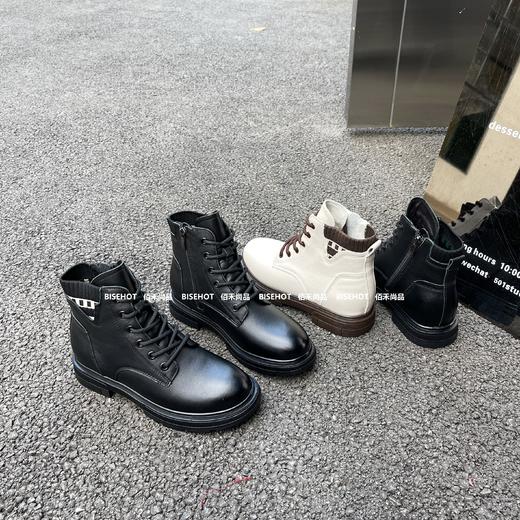 新品女士牛皮加绒平底特大码女矮靴653B35544（W） 商品图1