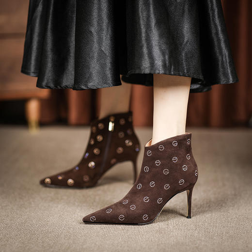 冬季新款，内外真皮水钻舒适气质短靴YLY-W166-05 商品图9