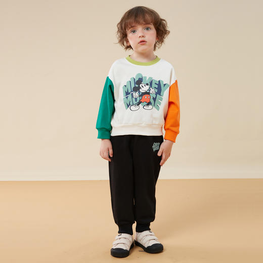 迪士尼（Disney）童装男童套装卡通米奇撞色卫衣套装舒适柔软秋新品ZD3CT011 商品图2