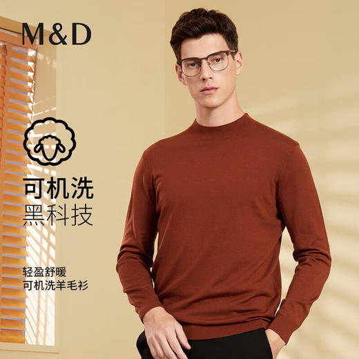 MD名盾男士圆领羊毛衫秋冬新款纯羊毛商务休闲套头针织毛衫08574 商品图0