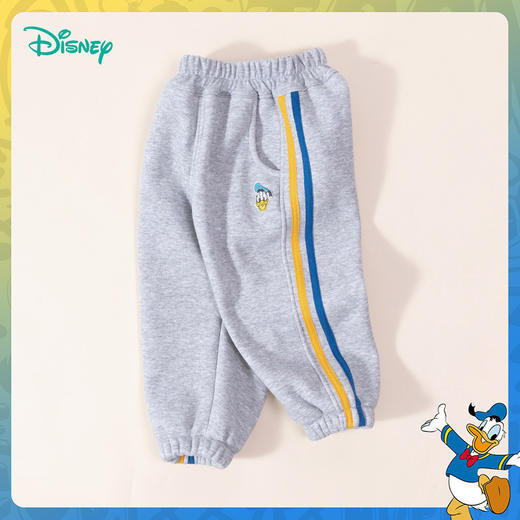 迪士尼童装男童百搭休闲长裤冬季新款加绒加厚撞色束脚裤ZD3CK002 商品图7